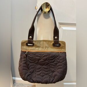 FOSSIL Brown Quilted Women's KeyPer Bag
